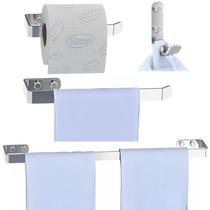 Kit Acessórios Para Banheiro 4 Peças Cromado SF.Plus