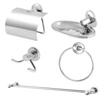 Kit Acessórios Para Banheiro 5 Peças Aço Inox / Alumínio