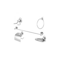 Kit Acessórios Para Banheiro 5 Peças Cromado Modelo Basic - Imperatriz