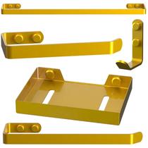 Kit Acessórios Para Banheiro 5 Peças Dourado SF Plus