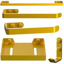 Kit Acessórios Para Banheiro 5 Peças Dourado UN Plus