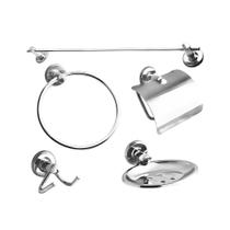 Kit acessórios para banheiro 5 peças inox/al start kimetais