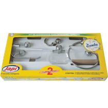 Kit Acessórios Para Banheiro 5 Peças Japi Samba Cromado