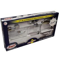Kit Acessórios Para Banheiro 5 Peças Japi Samba Quadrado Cromado
