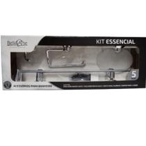 Kit Acessórios Para Banheiro 5 Peças Porta Toalha Banho,Toalha Rosto Porta Papel Higiênico, Saboneteira e Gancho