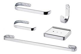 Kit Acessórios Para Banheiro 5peças Plus - Kelly Cor Cinza Kit Acessórios Para Banheiro 5peças Plus - Kelly Cor Cinza