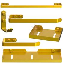 Kit Acessórios Para Banheiro 6 Peças Dourado FS Plus