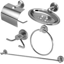 Kit Acessorios Para Banheiro Aço Inox 5 Peças
