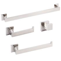 Kit Acessórios Para Banheiro Aço Inox Cromado 4 Peças