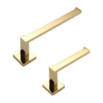 Kit Acessórios para Banheiro Aço inox Luxo Dourado 2 Peças Kit Acessórios para Banheiro Aço inox Luxo Dourado 2 Peças