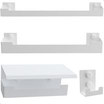 Kit Acessórios Para Banheiro Branco 4 Peças ELG - CONTEL STORE Kit Acessórios Para Banheiro Branco 4 Peças ELG - CONTEL STORE
