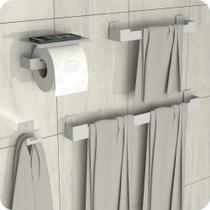 Kit Acessórios Para Banheiro Branco 4 Peças ELG - HomeFull Kit Acessórios Para Banheiro Branco 4 Peças ELG - HomeFull