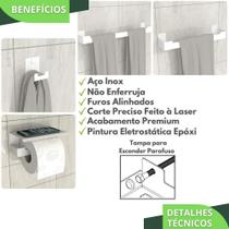 Kit Acessórios Para Banheiro Branco 4 Peças Elg