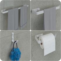 Kit Acessórios Para Banheiro Branco 4 Peças - HomeFull Kit Acessórios Para Banheiro Branco 4 Peças - HomeFull