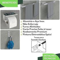 Kit Acessórios Para Banheiro Branco 4 Peças Max