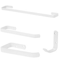 Kit Acessórios Para Banheiro Branco 4 Peças - MetalCromo Kit Acessórios Para Banheiro Branco 4 Peças - MetalCromo
