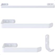 Kit Acessórios Para Banheiro Branco 4 Peças - MetalCromo Kit Acessórios Para Banheiro Branco 4 Peças - MetalCromo