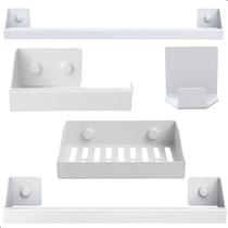 Kit Acessórios Para Banheiro Branco 5 Peças Master Slim DF Kit Acessórios Para Banheiro Branco 5 Peças Master Slim DF