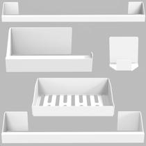 Kit Acessórios Para Banheiro Branco 5 Peças Master Slim DF Kit Acessórios Para Banheiro Branco 5 Peças Master Slim DF