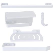 Kit Acessórios Para Banheiro Branco 5 Peças Zmt