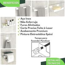 Kit Acessórios Para Banheiro Branco 6 Peças Elg