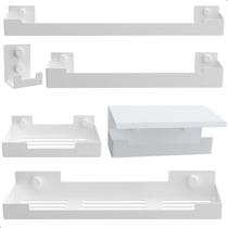 Kit Acessórios Para Banheiro Branco 6 Peças ELG