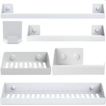 Kit Acessórios Para Banheiro Branco 6 Peças Master Slim DF Kit Acessórios Para Banheiro Branco 6 Peças Master Slim DF