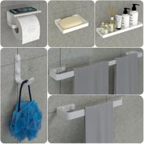 Kit Acessórios Para Banheiro Branco 6 Peças MAX Kit Acessórios Para Banheiro Branco 6 Peças MAX