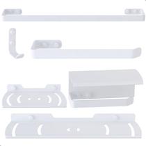 Kit Acessórios Para Banheiro Branco 6 Peças Zmt Kit Acessórios Para Banheiro Branco 6 Peças Zmt
