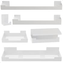 Kit Acessórios Para Banheiro Branco Adesivo 6pç ELG