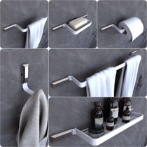 Kit Acessórios Para Banheiro Branco e Cromo Empire 6 peças