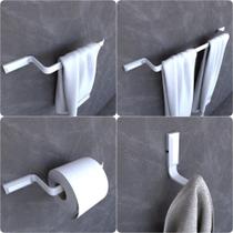 Kit Acessórios Para Banheiro Branco Empire 4 peças Kit Acessórios Para Banheiro Branco Empire 4 peças