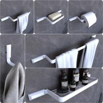 Kit Acessórios Para Banheiro Branco Empire 6 peças Kit Acessórios Para Banheiro Branco Empire 6 peças