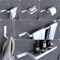 Kit Acessórios Para Banheiro Branco Empire 6 peças Kit Acessórios Para Banheiro Branco Empire 6 peças