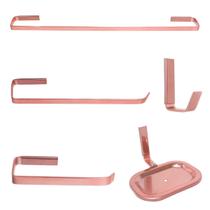 Kit Acessórios Para Banheiro Chapa 5 Peças Rose
