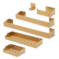 Kit Acessórios Para Banheiro Clean Inox Dourado 6 Peças