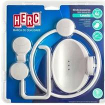 Kit Acessórios Para Banheiro Com 4 Peças Branco Lavello Kit Acessórios Para Banheiro Com 4 Peças Branco Lavello