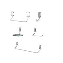 Kit Acessórios para Banheiro com 5 Peças 505 C Clic Cromado Meber Metais Kit Acessórios para Banheiro com 5 Peças 505 C Clic Cromado Meber Metais