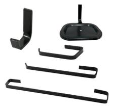 Kit Acessorios Para Banheiro com 5 Peças Stander Square Black Fosco Kit Acessorios Para Banheiro com 5 Peças Stander Square Black Fosco