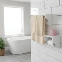 Kit Acessórios para Banheiro Conjunto 2 peças Porta Toalhas Papel Higiênico Branco Laca Kit Acessórios para Banheiro Conjunto 2 peças Porta Toalhas Papel Higiênico Branco Laca