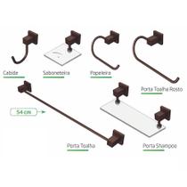 Kit Acessórios Para Banheiro Corten 6 Peças Square Luxo