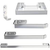 Kit Acessórios Para Banheiro Cromado 5 Peças Kit Acessórios Para Banheiro Cromado 5 Peças