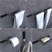 Kit Acessórios Para Banheiro Cromado e Preto Empire 5 peças Kit Acessórios Para Banheiro Cromado e Preto Empire 5 peças