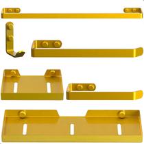 Kit Acessórios Para Banheiro Dourado 6 Peças Plus Kit Acessórios Para Banheiro Dourado 6 Peças Plus