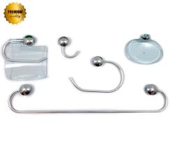 Kit acessórios para banheiro em Alumínio com 5 peças Cromado - STEEL