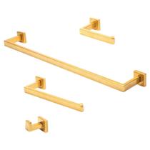 Kit Acessórios Para Banheiro Inox 304 Premium 4 Peças Dourado Kit Acessórios Para Banheiro Inox 304 Premium 4 Peças Dourado