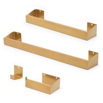 Kit Acessórios Para Banheiro Inox 4 Peças Dourado - Clean Básico