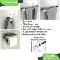 Kit Acessórios Para Banheiro Inox 4 Peças Elg