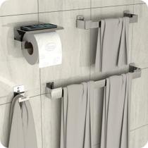 Kit Acessórios Para Banheiro Inox 4 Peças ELG Kit Acessórios Para Banheiro Inox 4 Peças ELG