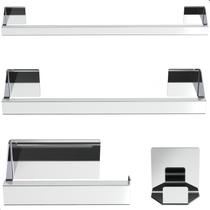 Kit Acessórios Para Banheiro Inox 4 Peças Master Slim DF Kit Acessórios Para Banheiro Inox 4 Peças Master Slim DF